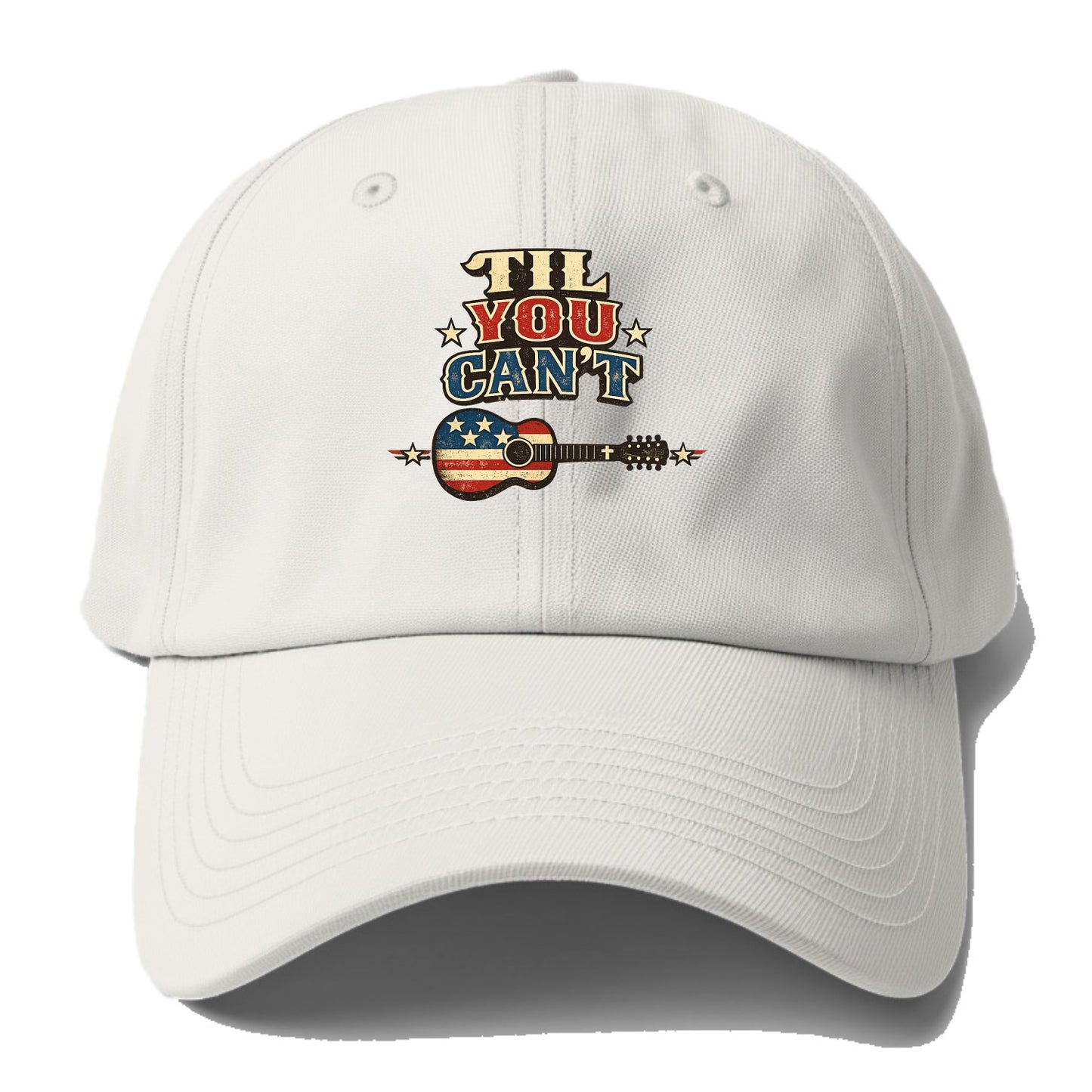 Til You Cant - Flag Guitar - Baseball Cap - Off White