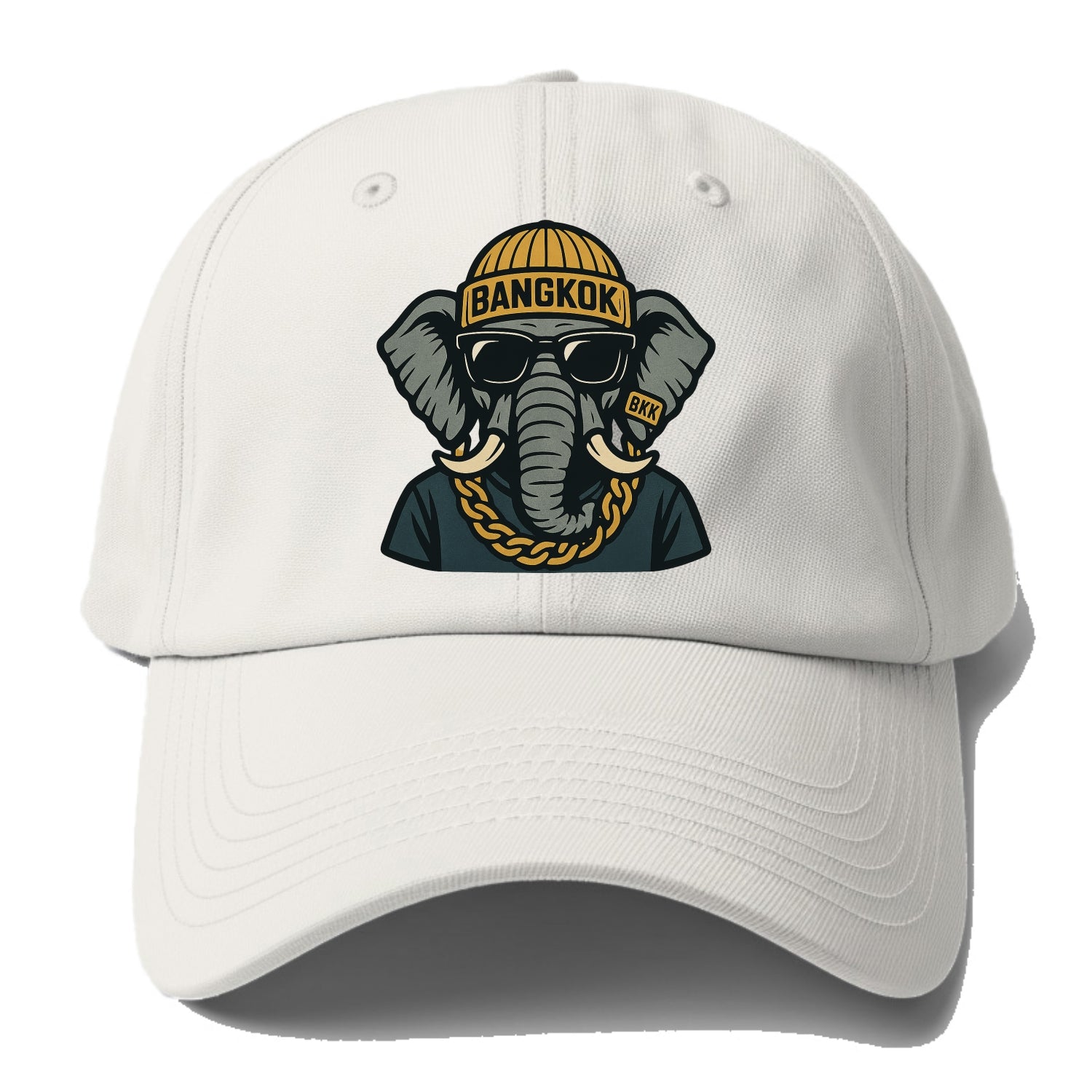 Bangkok Elephant - Baseball Cap - Off White