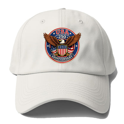 Usa 250 Anniversary Eagle Shield Emblem - Baseball Cap - Off White