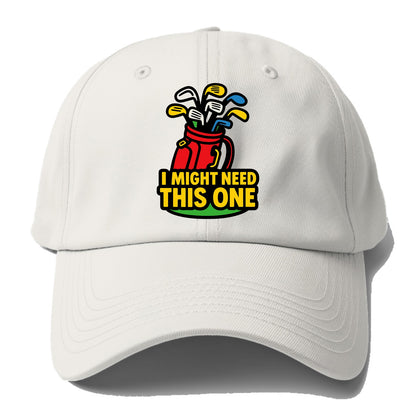 Golf bag overflowing with too many clubs - "I Might Need This One" - gear addiction - Baseball Cap - Off White