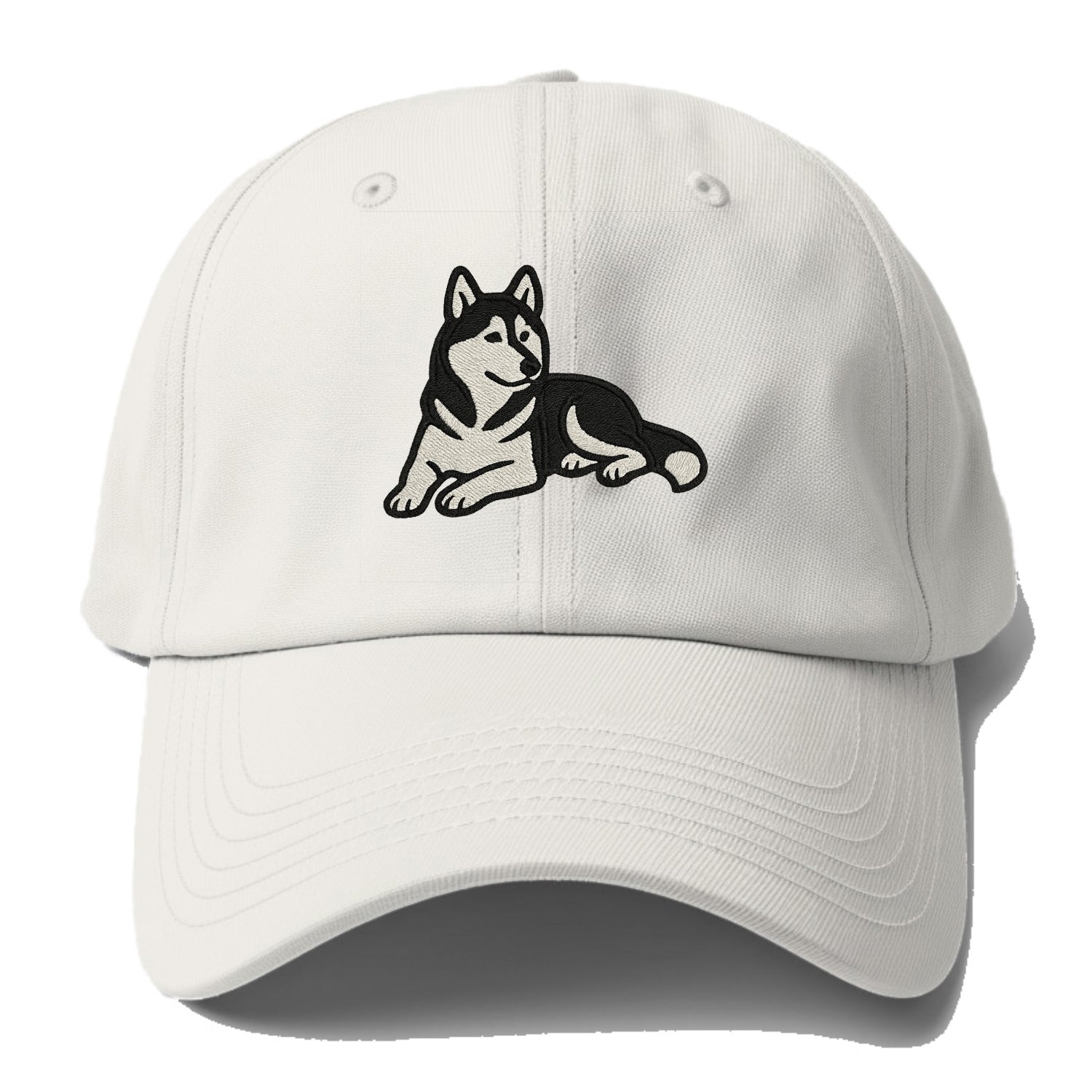 Siberian Husky - Black and white relaxed Baseball Cap - Off White
