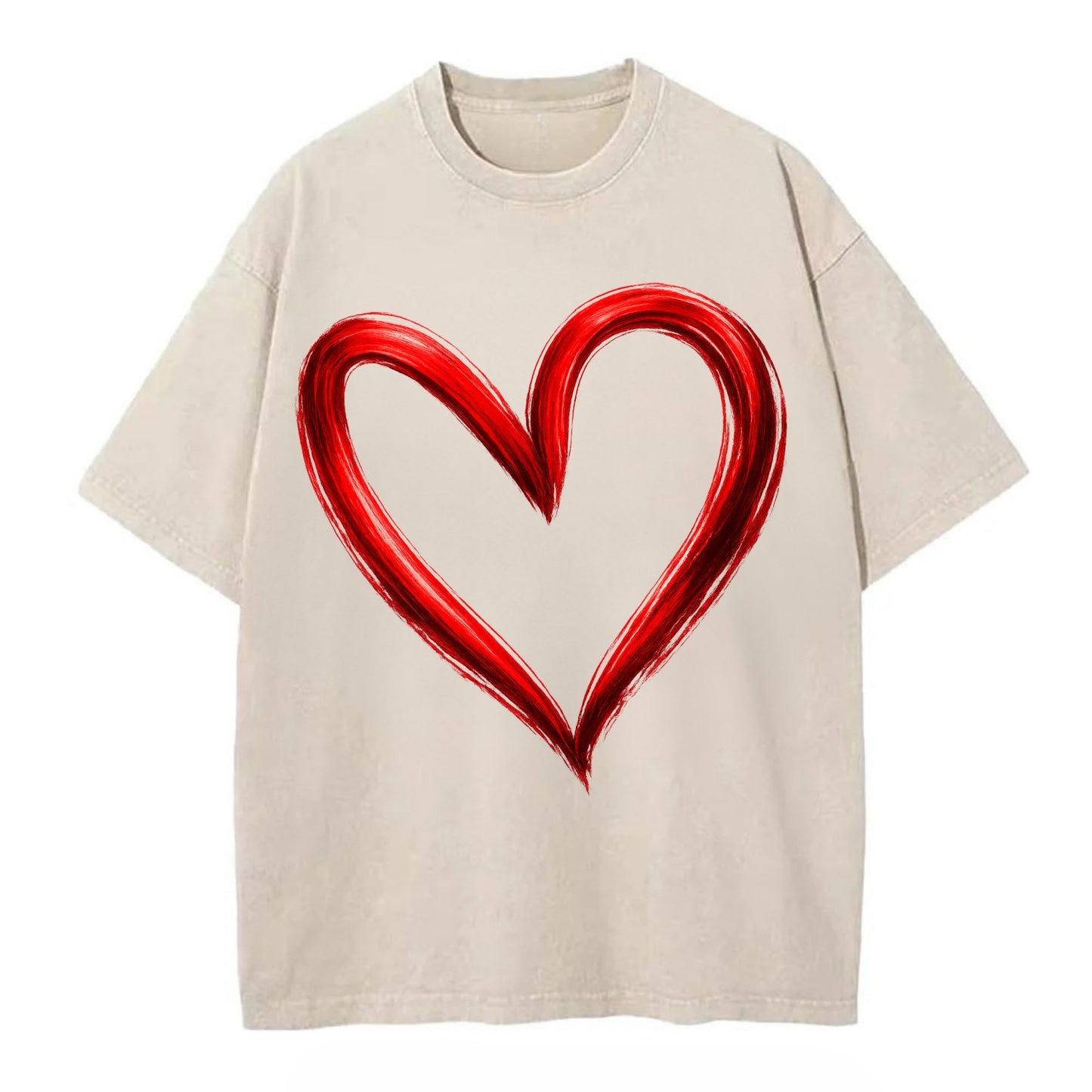 Love Heart - Vintage T-shirt - Off White
