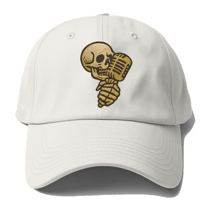 Skull Microphone  - Baseball Cap For Big Heads - Off White