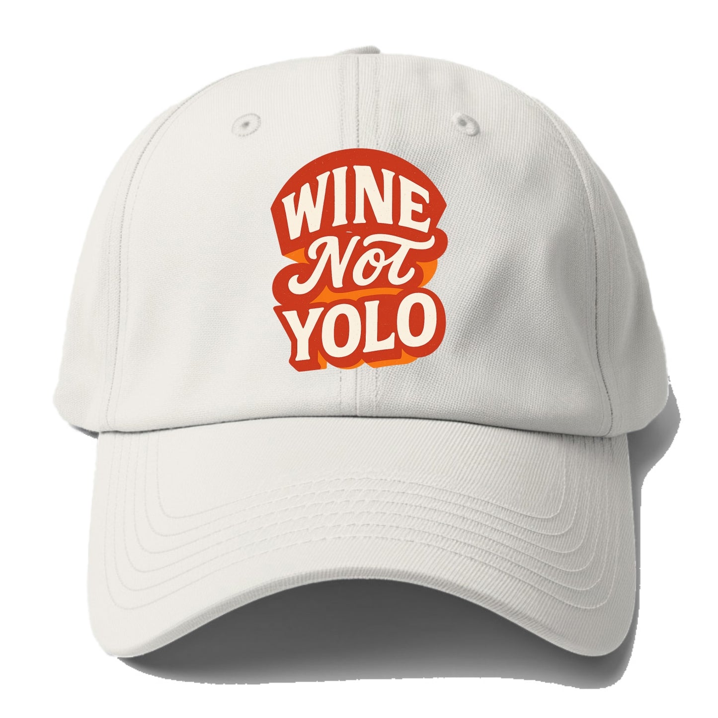 Wine Not - YOLO - Baseball Cap For Big Heads - Off White