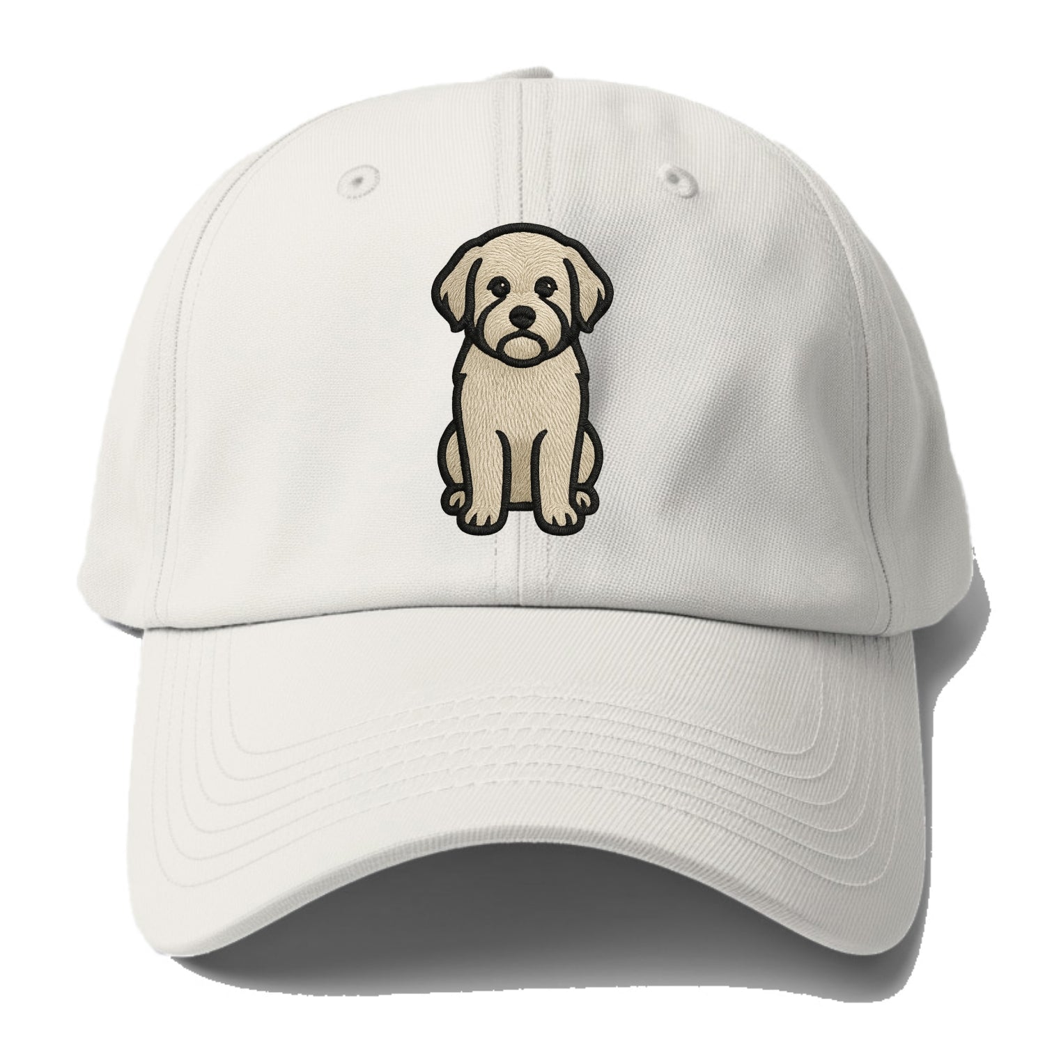 Havanese - Cream colored sitting pose - Baseball Cap For Big Heads - Off White