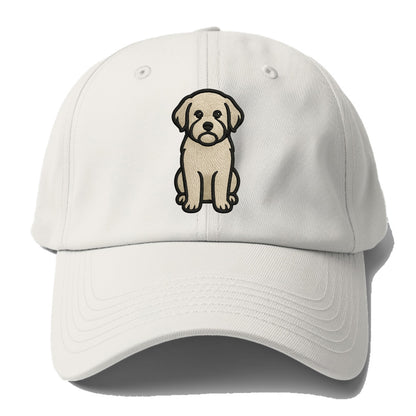 Havanese - Cream colored sitting pose - Baseball Cap For Big Heads - Off White