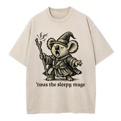 Koala Sleepy Mage  - Vintage T-shirt - Off White