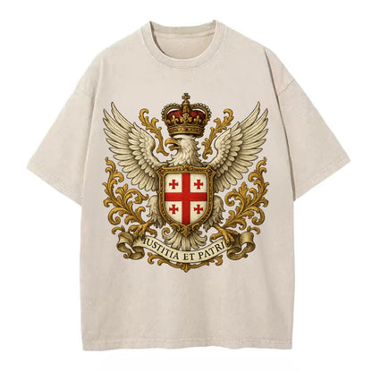 Georgia White Eagle Emblem  - Vintage T-shirt - Off White