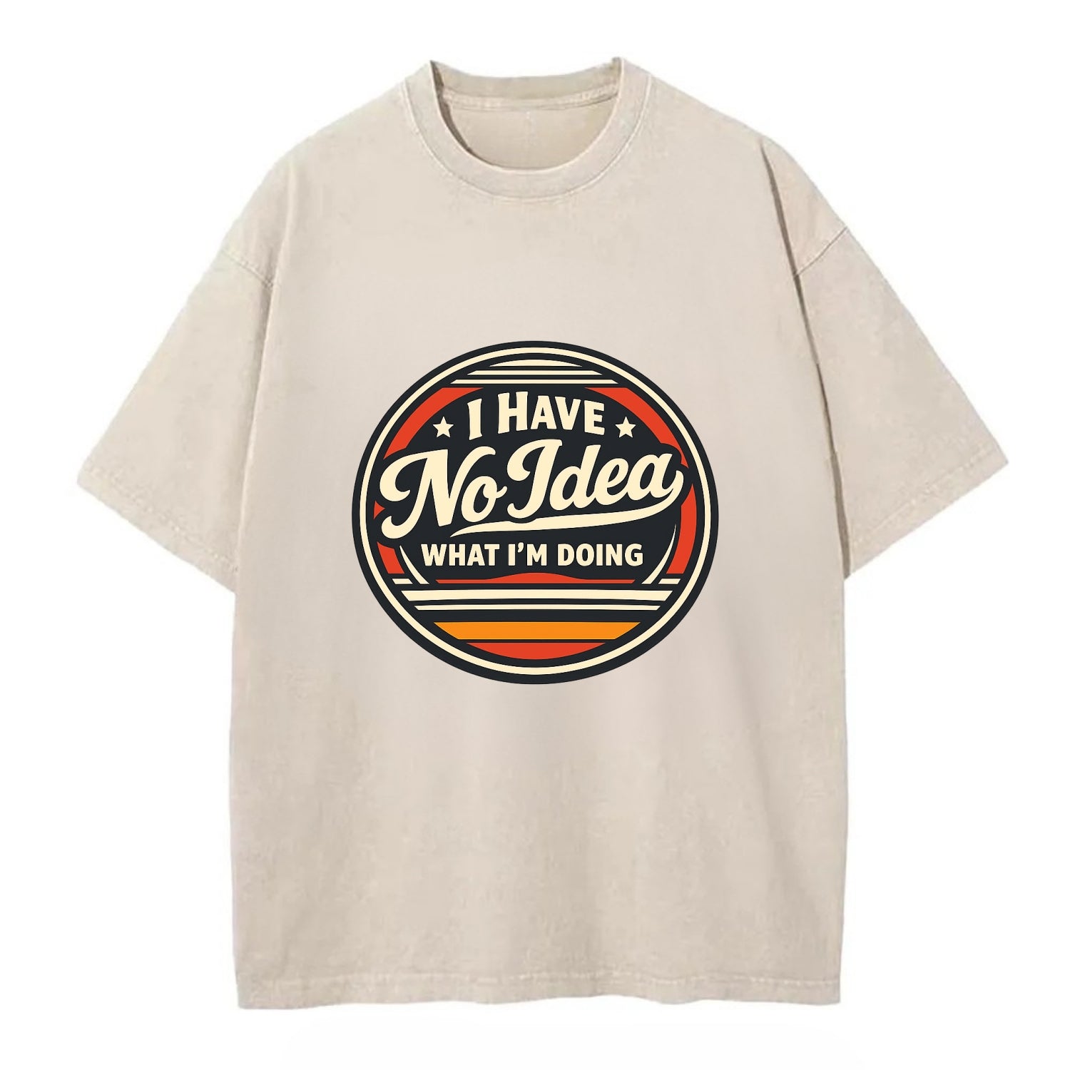 Confidently Clueless Emblem - Vintage T-shirt - Off White