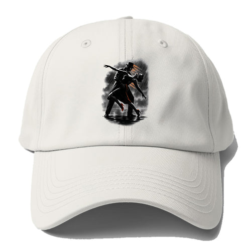 romantic dance pose with woman lifted in the air at lakeside - Baseball Cap For Big Heads