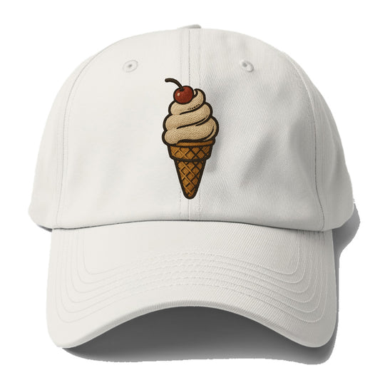 Ice Cream Cone  - Baseball Cap For Big Heads - Off White