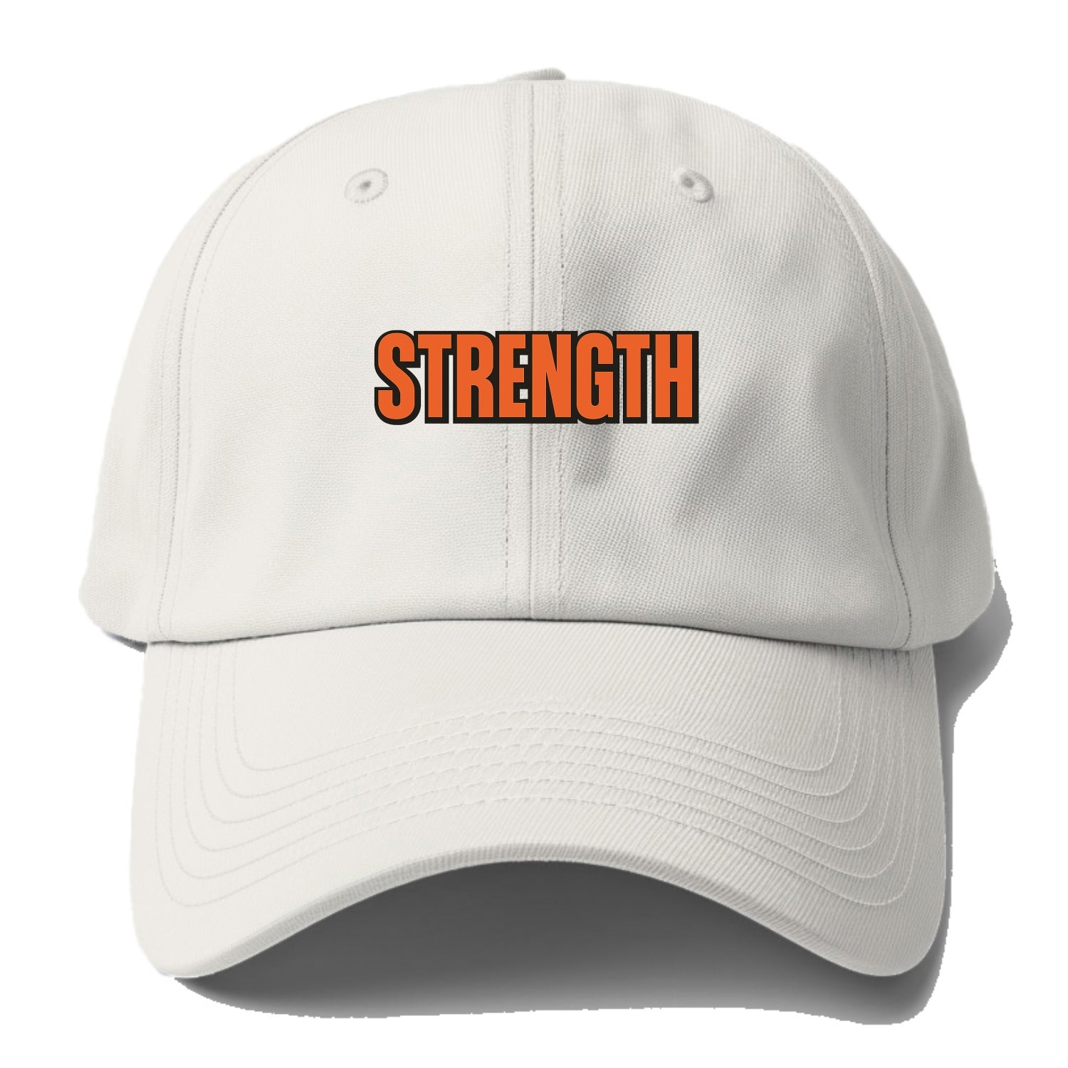 Bold typography design - "STRENGTH" - inner power, resilience, - Baseball Cap For Big Heads - Off White