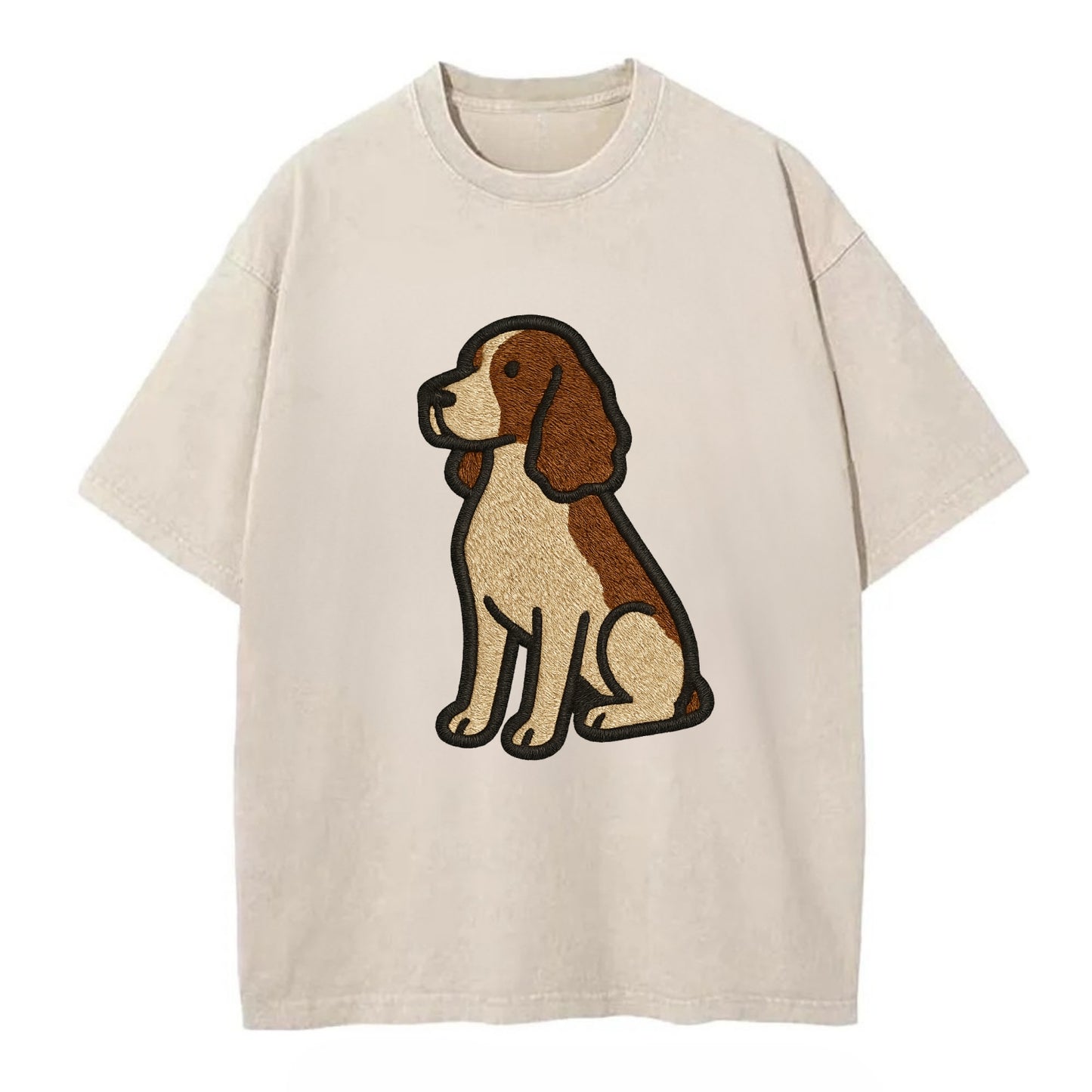 English Springer Spaniel - Modern spanie - Vintage T-shirt - Off White