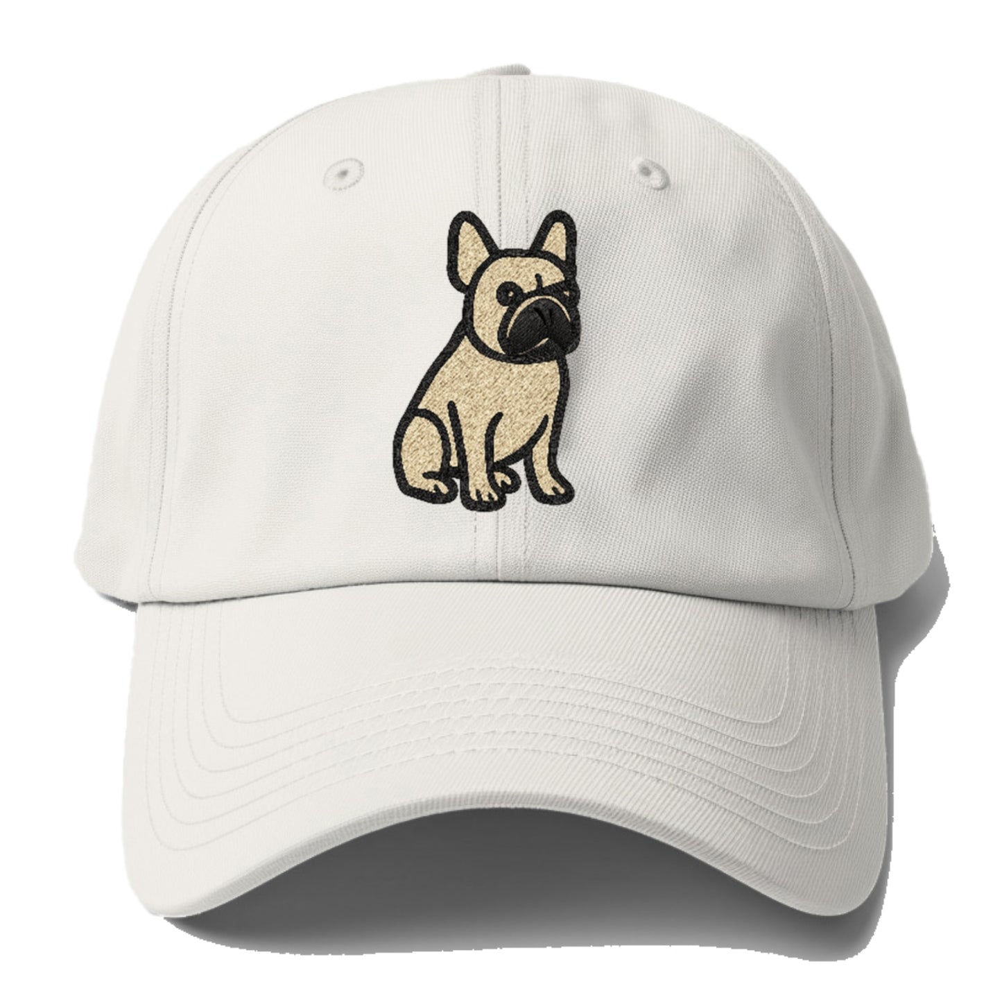 French Bulldog Fawn Colored Clean Sitting Pose Baseball Cap - Off White