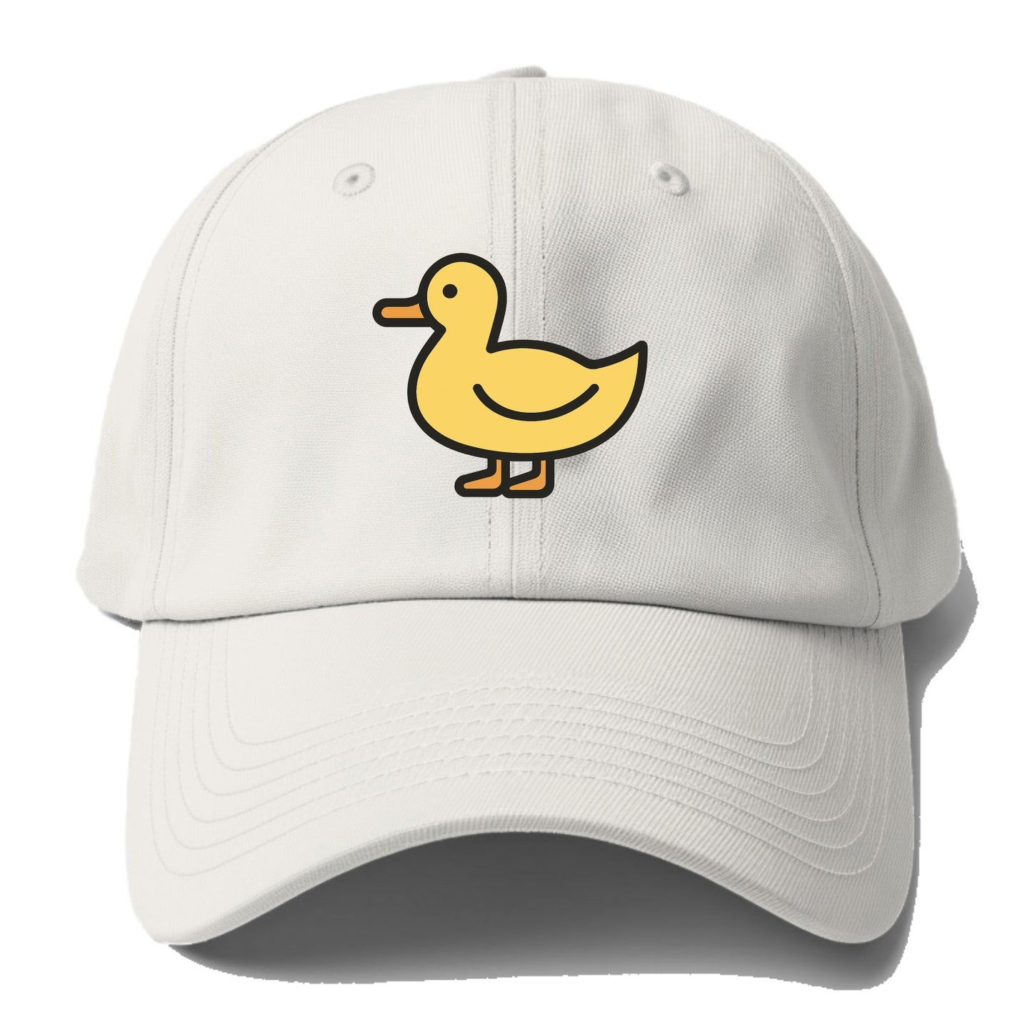 Duck - Yellow mallard flat side profile - Baseball Cap For Big Heads - Off White