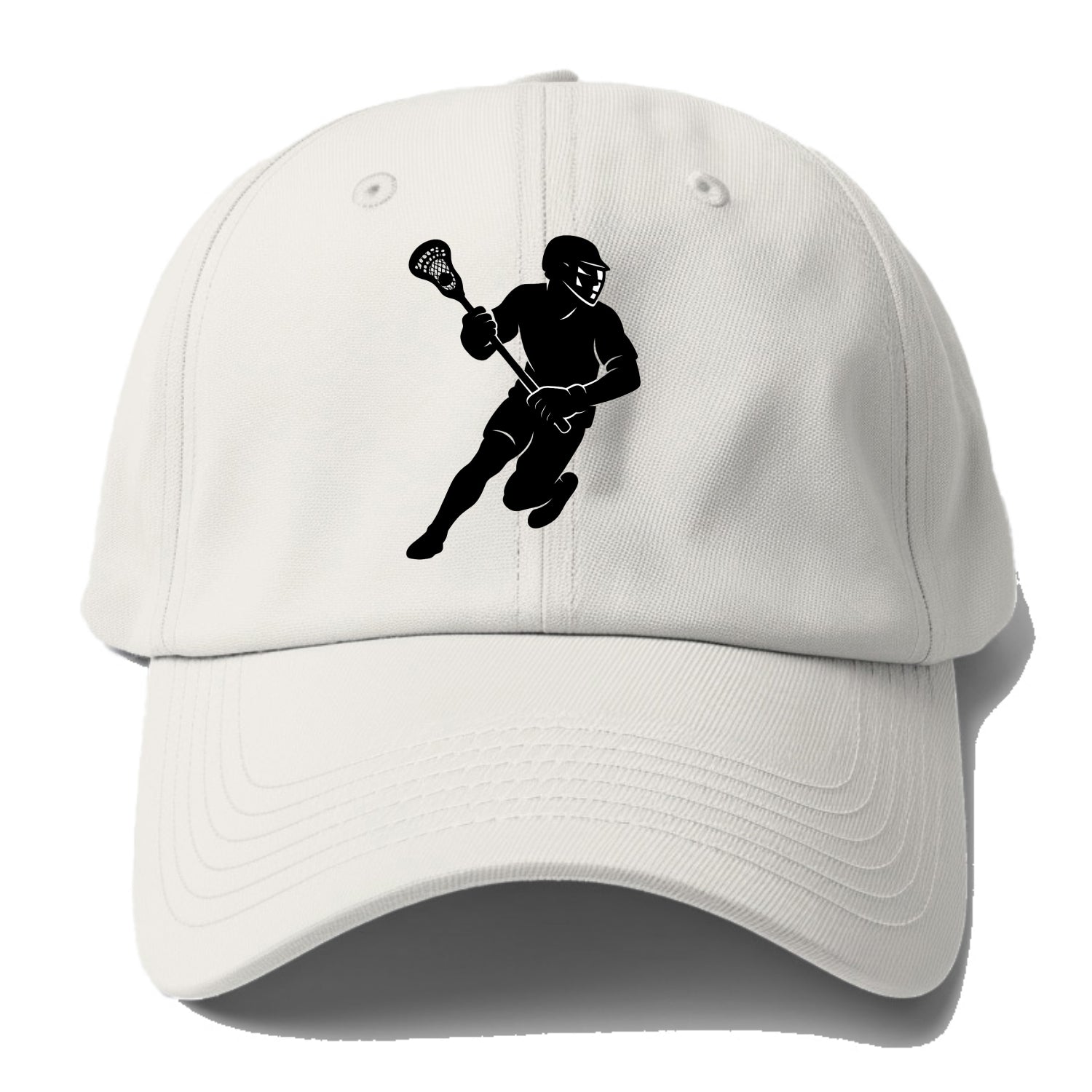 Lacrosse player cradling stick - Baseball Cap For Big Heads - Off White