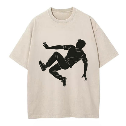 Parkour athlete wall run - Vintage T-shirt - Off White