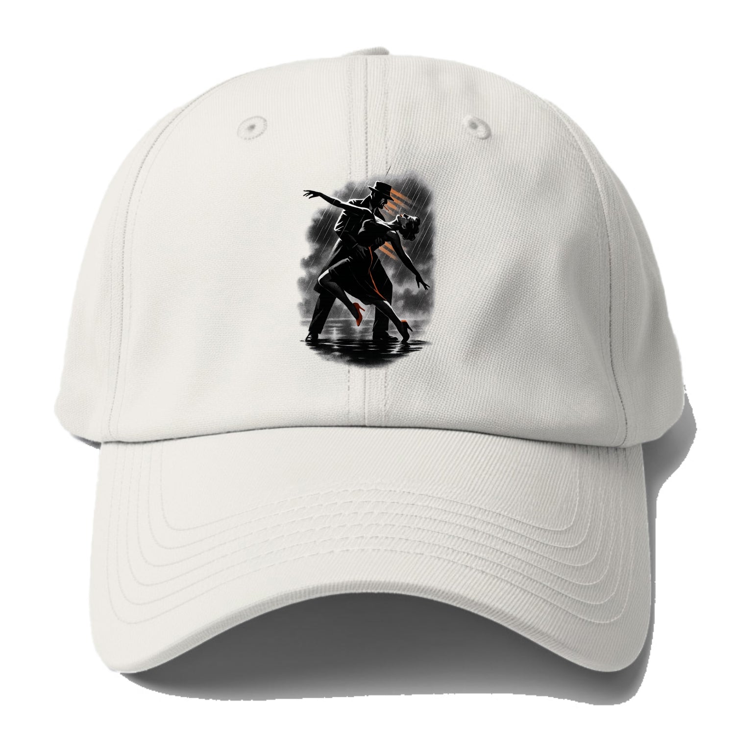 romantic dance pose with woman lifted in the air at lakeside - Baseball Cap - Off White