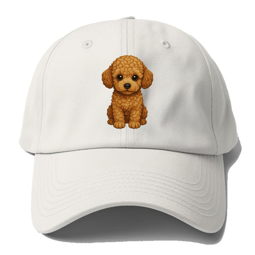 Baby Poodle Puppy - curly fluffy coat, intelligent eyes, elegant - Baseball Cap For Big Heads