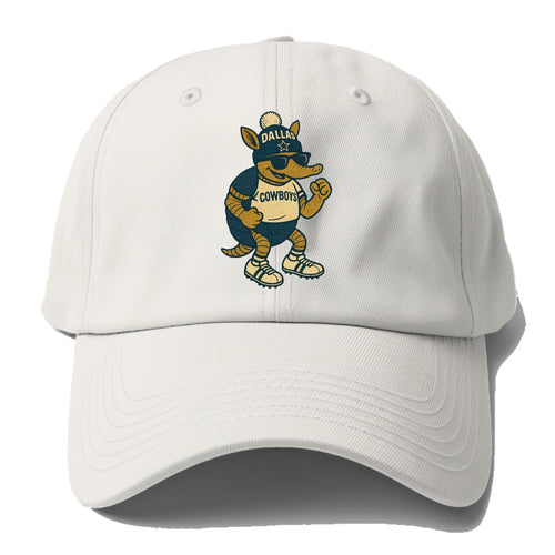 Dallas Armadillo wearing Cowboys beanie with lone star patch and - Baseball Cap For Big Heads