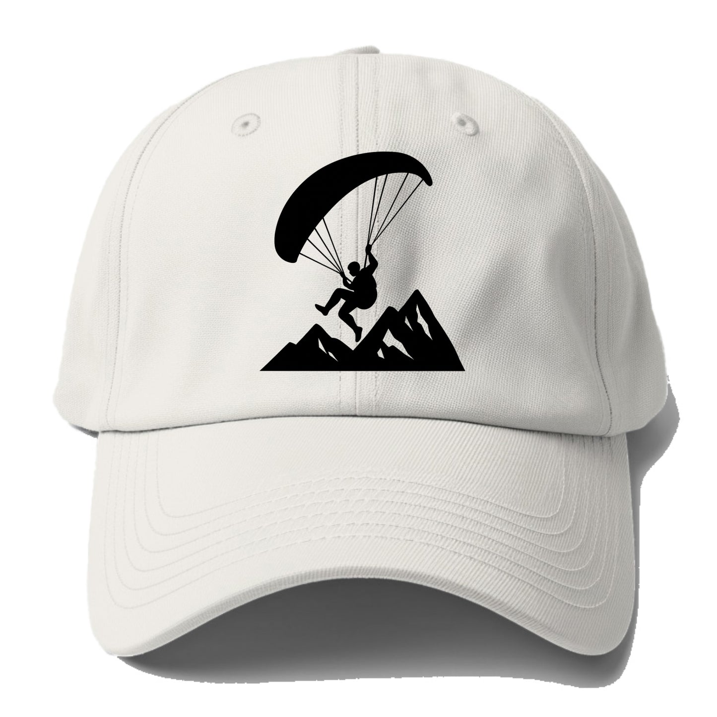 Paraglider soaring over mountain peaks - Baseball Cap For Big Heads - Off White