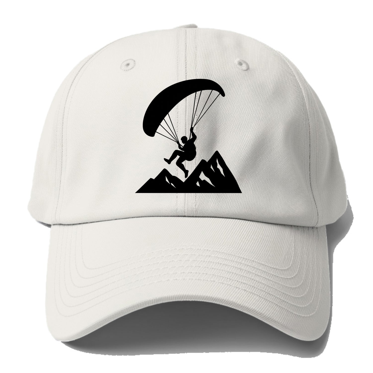 Paraglider soaring over mountain peaks - Baseball Cap For Big Heads - Off White
