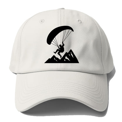Paraglider soaring over mountain peaks - Baseball Cap For Big Heads - Off White