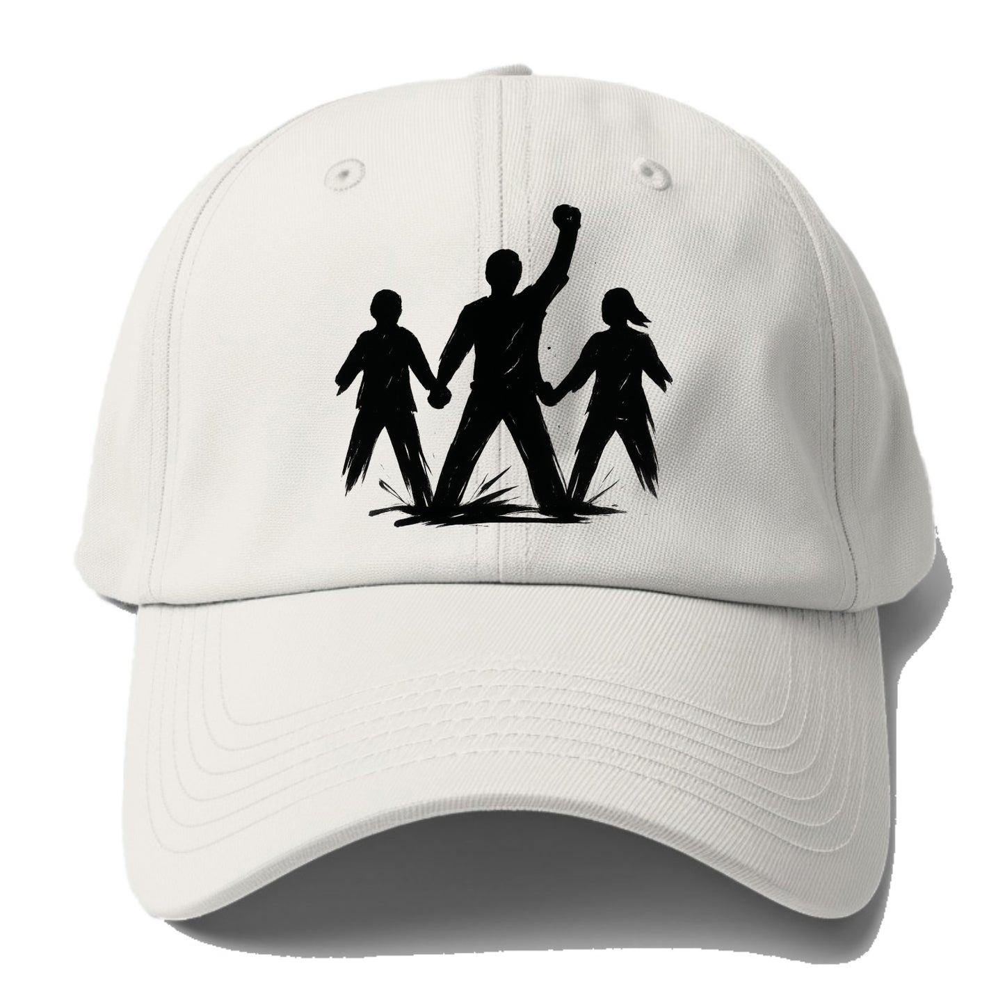 Human chain formation - unity and protection ink brushwork - Baseball Cap For Big Heads - Off White