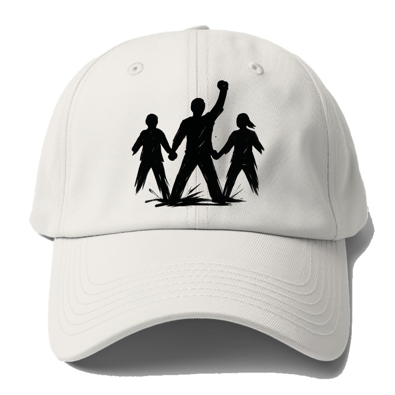 Human chain formation - unity and protection ink brushwork - Baseball Cap For Big Heads - Off White