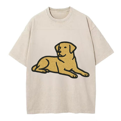 Labrador Retriever - Yellow lab relaxed Vintage T-shirt - Off White