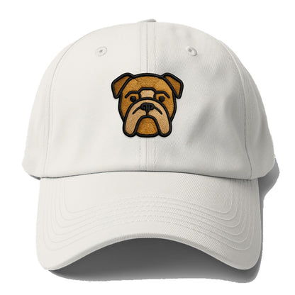 Bulldog - Minimalist geometric design wi - Baseball Cap For Big Heads - Off White
