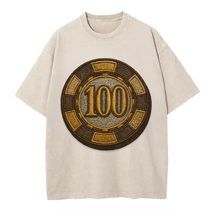 Poker Chip  - Vintage T-shirt - Off White