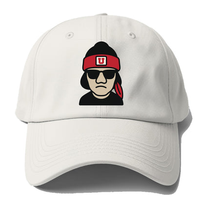 Salt Lake Ute wearing Utah beanie with U patch - Baseball Cap For Big Heads - Off White