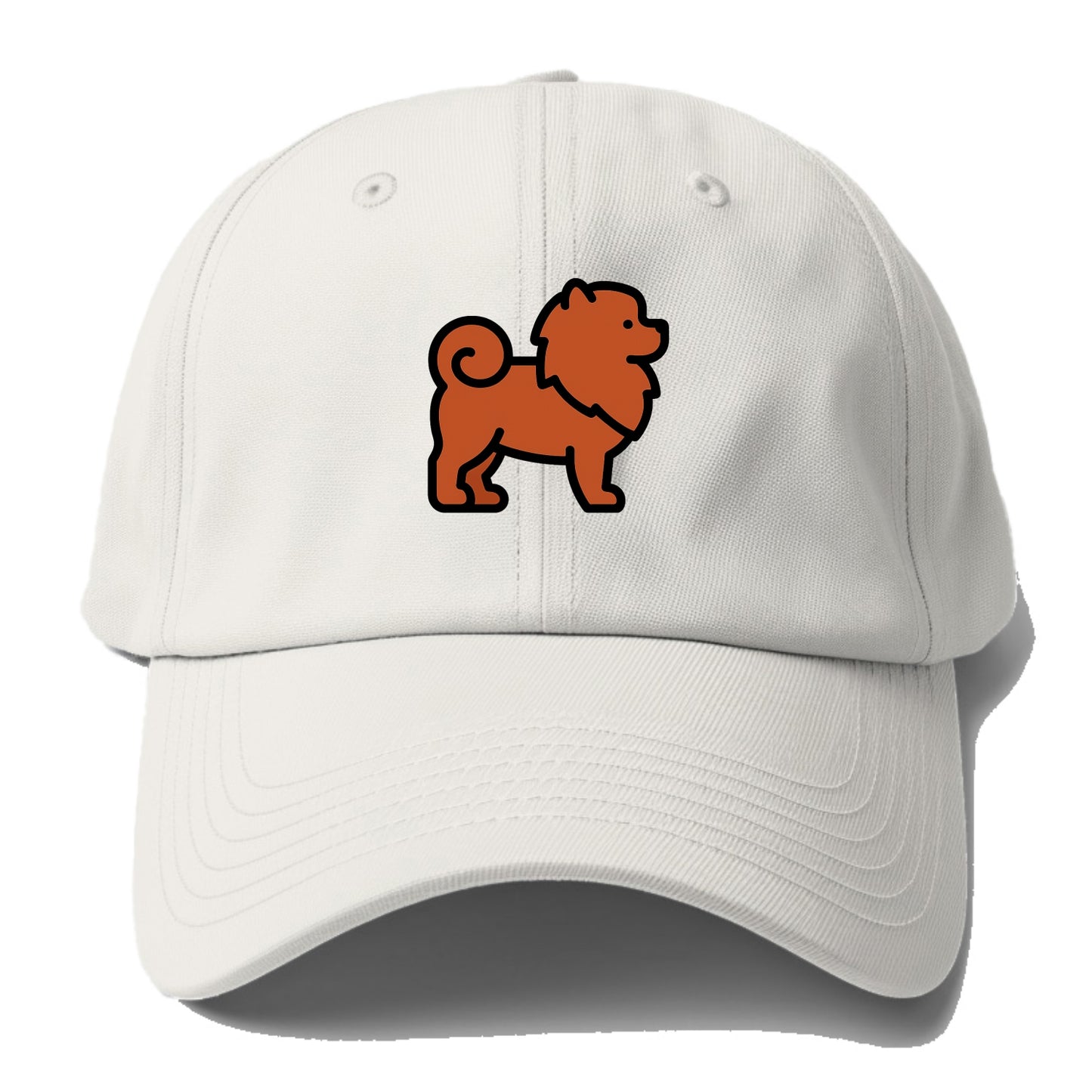 Chow Chow - Red fluffy flat side profile - Baseball Cap - Off White
