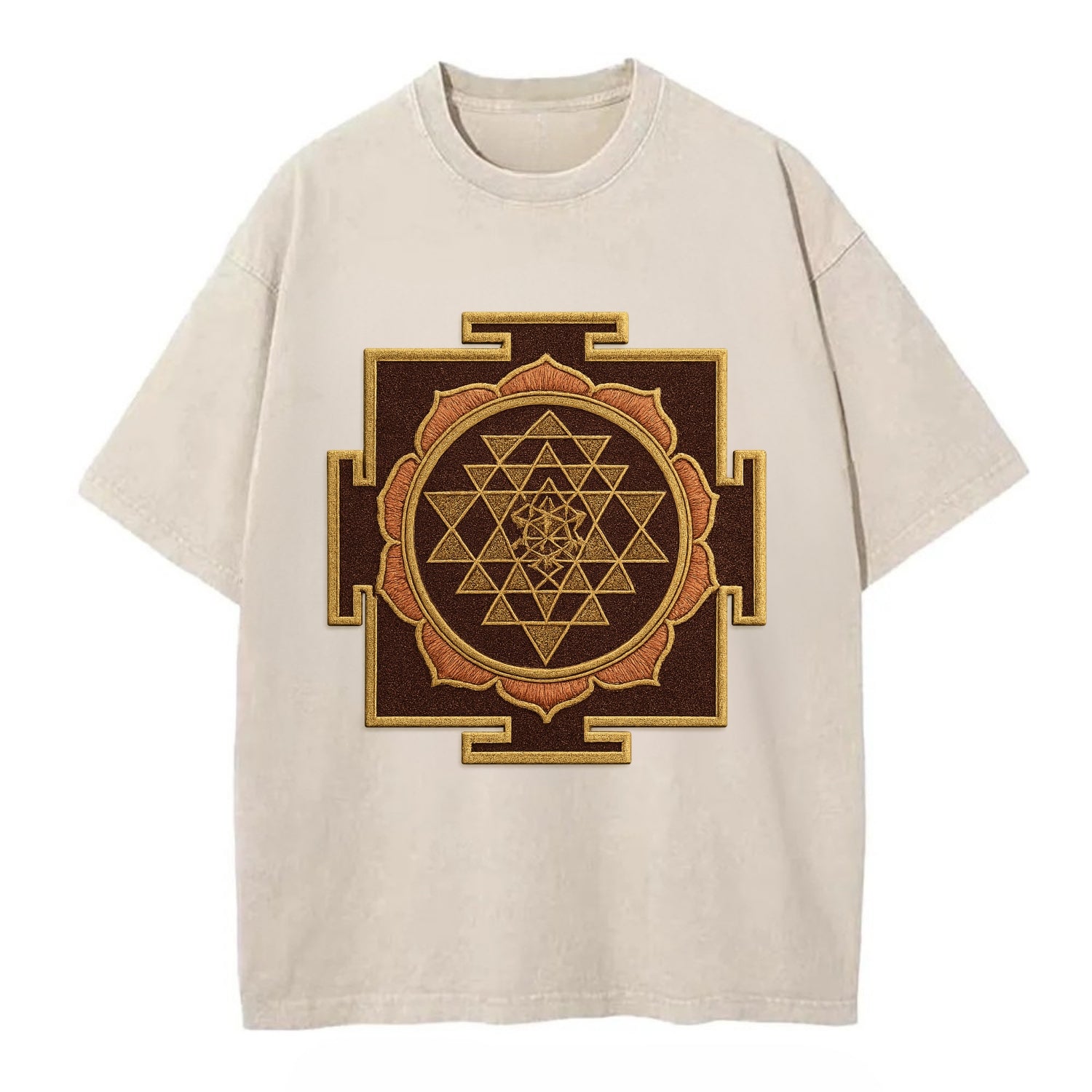 Sri Yantra  - Vintage T-shirt - Off White
