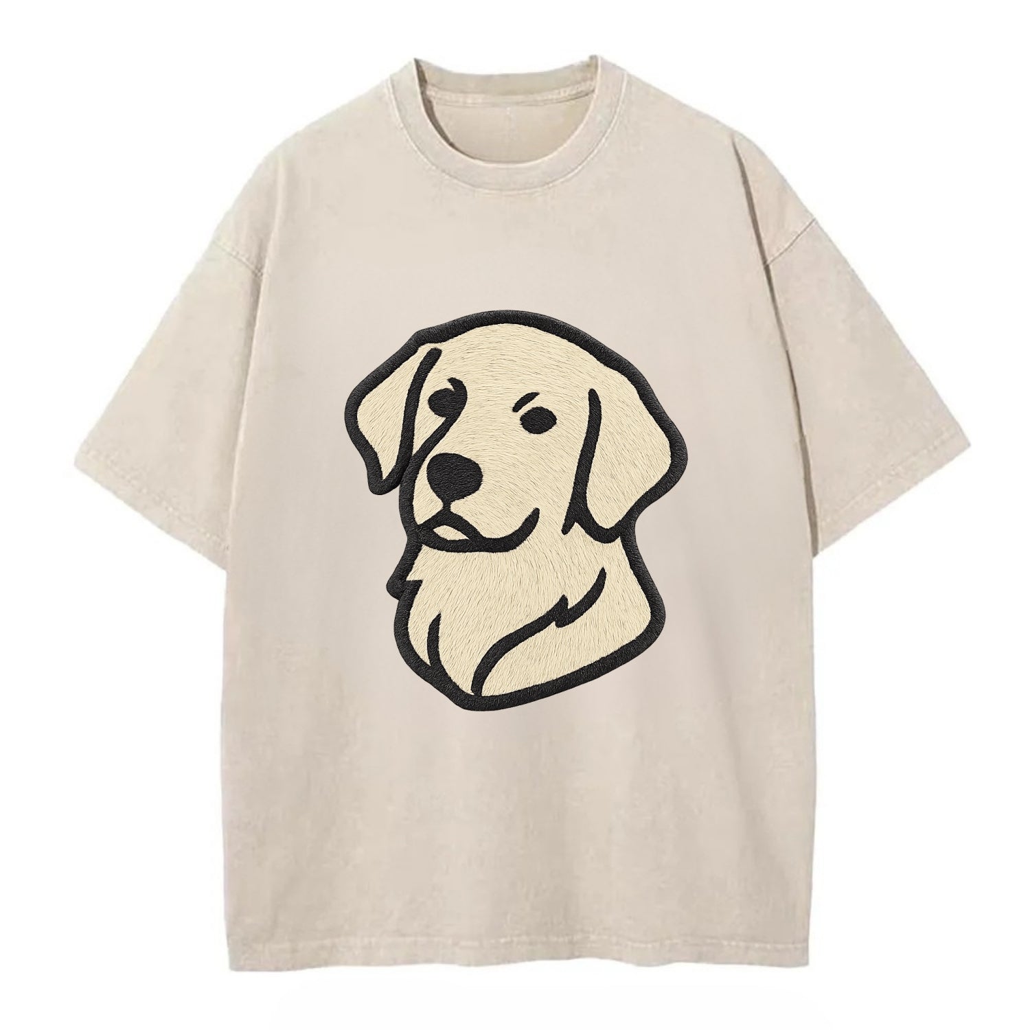 Golden Retriever - Head tilt curious pos Vintage T-shirt - Off White