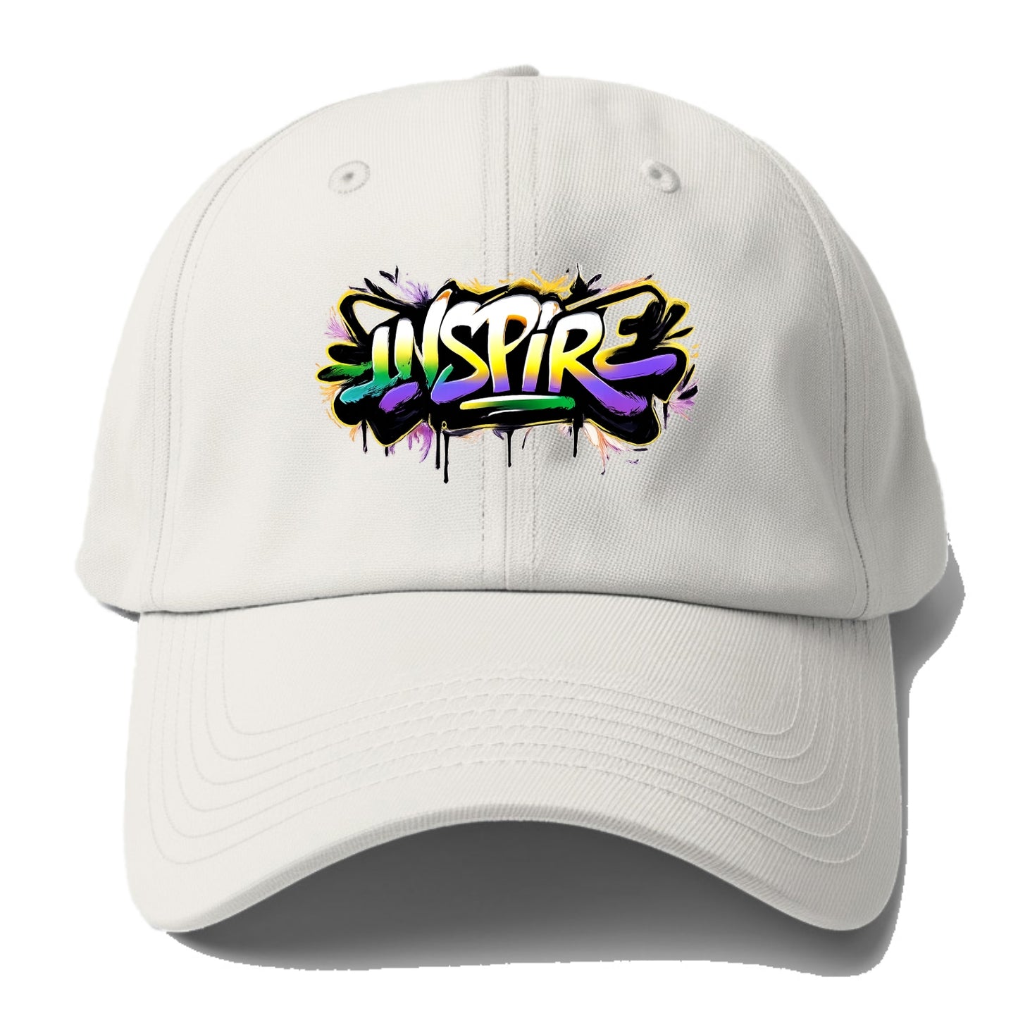 Bold typography design - "INSPIRE" - motivating others, being the spark - Baseball Cap - Off White