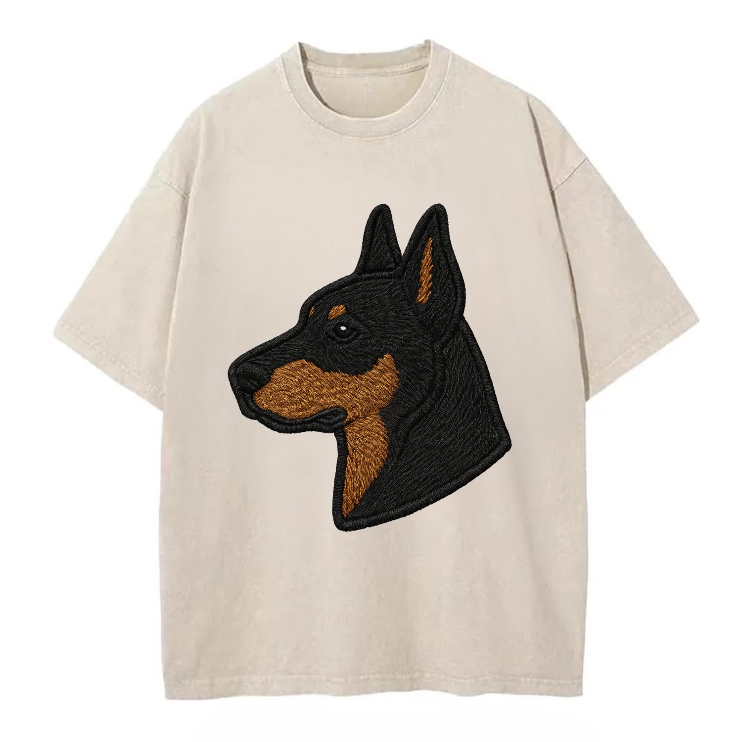 Beauceron - Contemporary French herder d - Vintage T-shirt - Off White