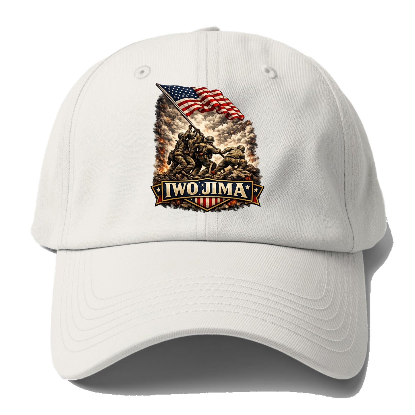 Iwo Jima Flag Raising - Baseball Cap - Off White