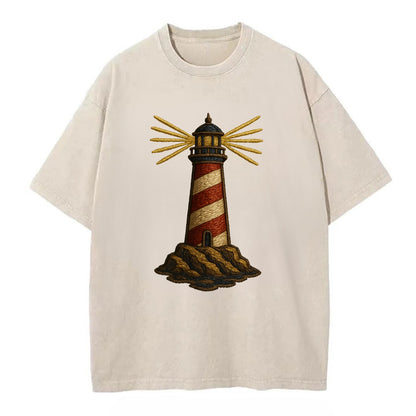 Lighthouse  - Vintage T-shirt - Off White