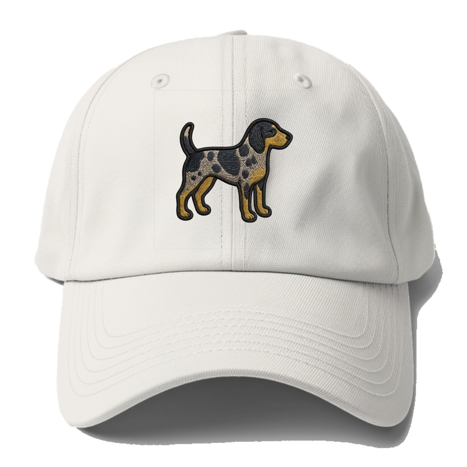 Bluetick Coonhound - Trendy spotted hound logo with prominent black - Baseball Cap For Big Heads - Off White