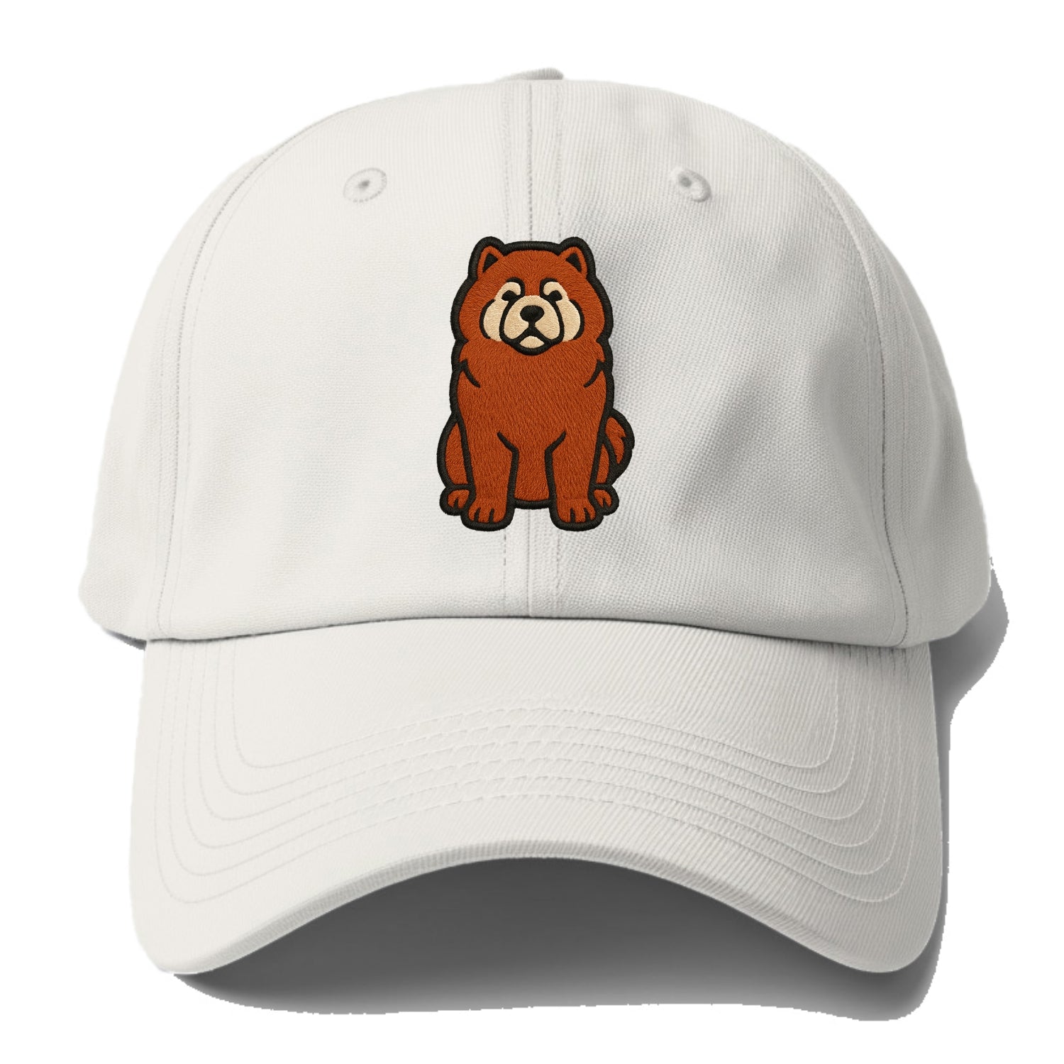 Chow Chow - Red fluffy sitting pose - Ba Baseball Cap For Big Heads - Off White