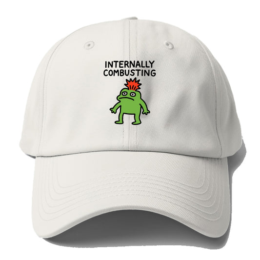 INTERNALLY COMBUSTING | Calm exterior exploding inside - Baseball Cap For Big Heads - Off White