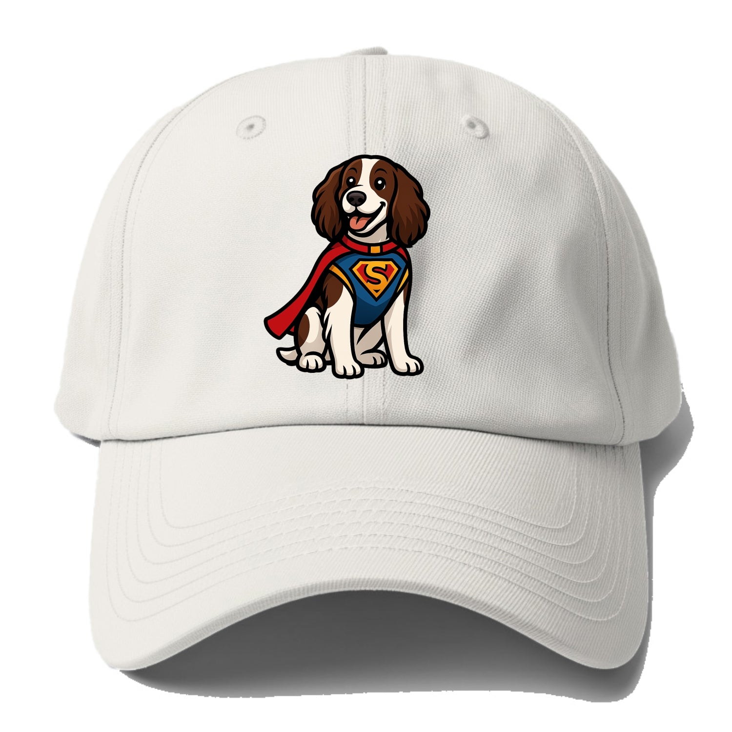Springer Spaniel Friendly Hero  - Baseba Baseball Cap For Big Heads - Off White