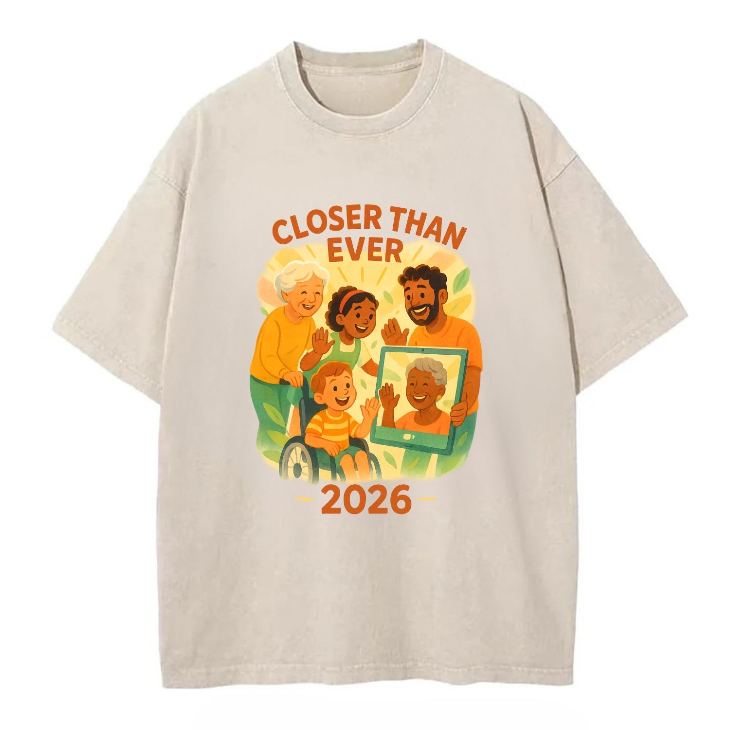 Technology bringing distant families together - "Closer Than Ever" - connection - Vintage T-shirt - Off White