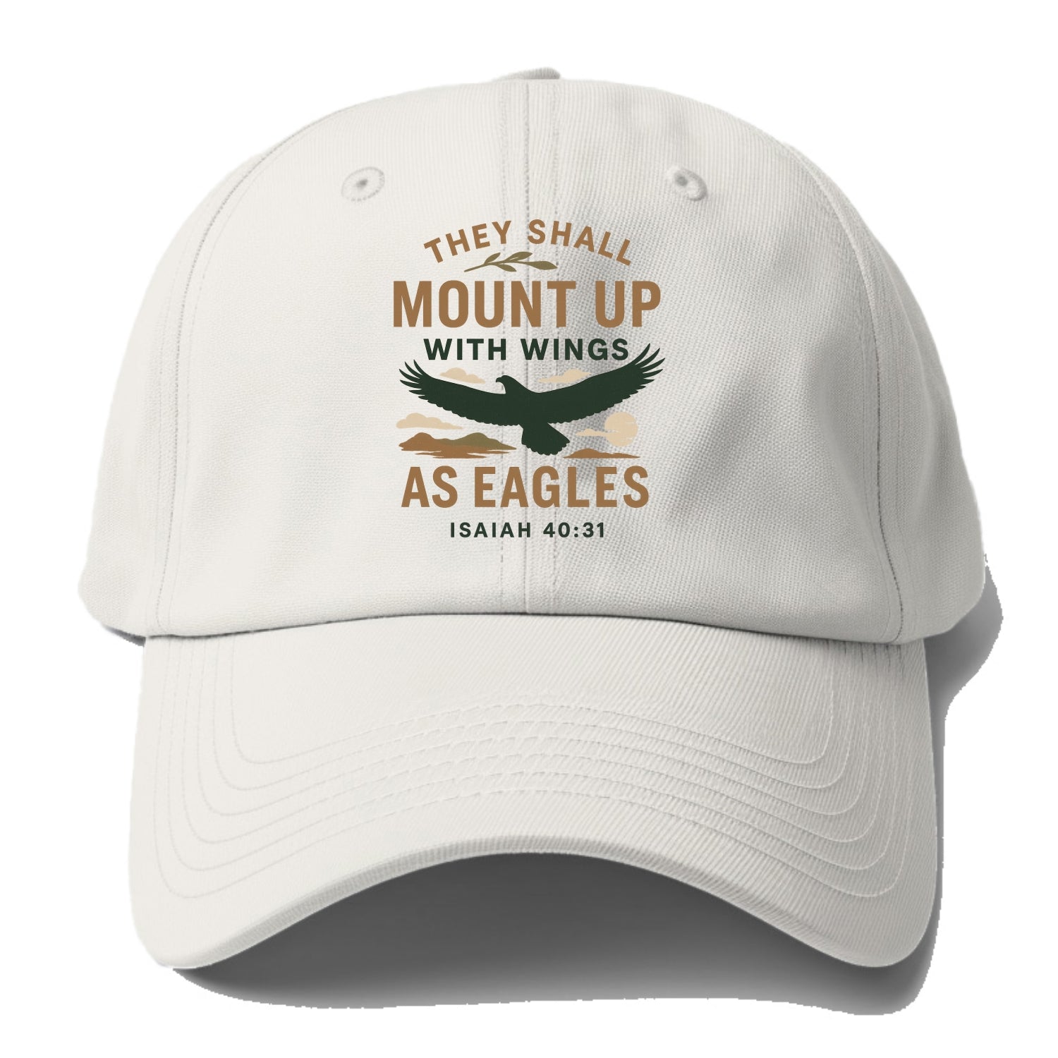 Isaiah 40:31 Eagle - Baseball Cap For Big Heads - Off White