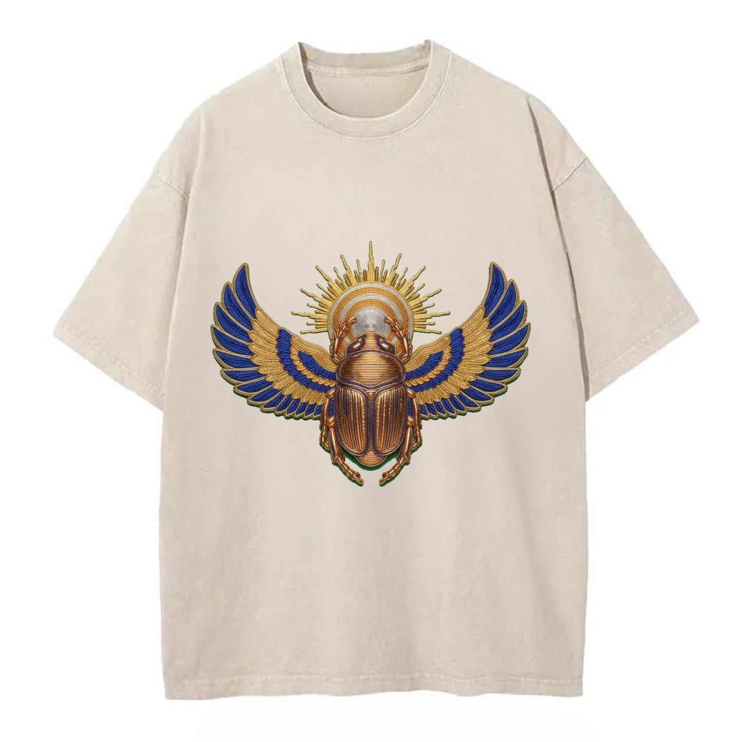 Winged Scarab - Vintage T-shirt - Off White