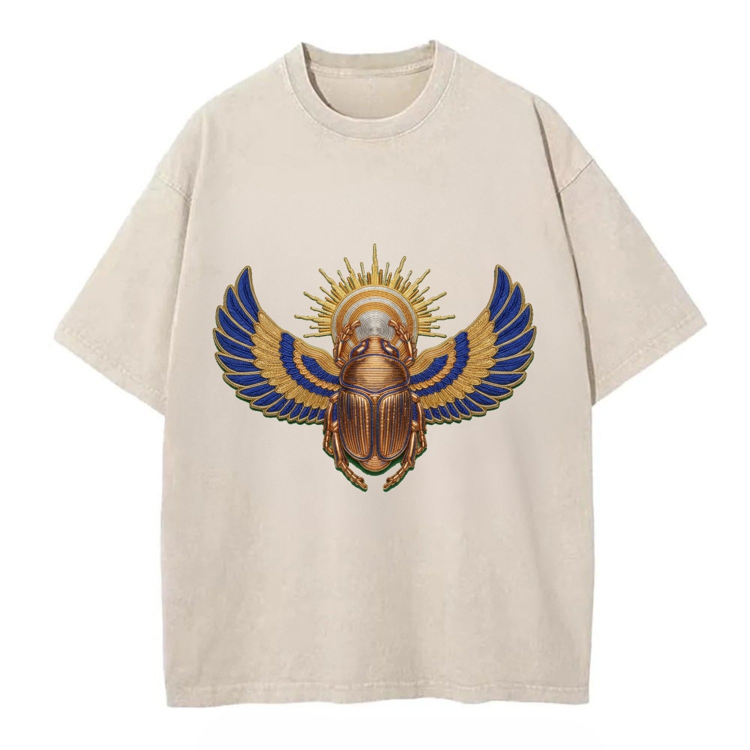 Winged Scarab - Vintage T-shirt - Off White
