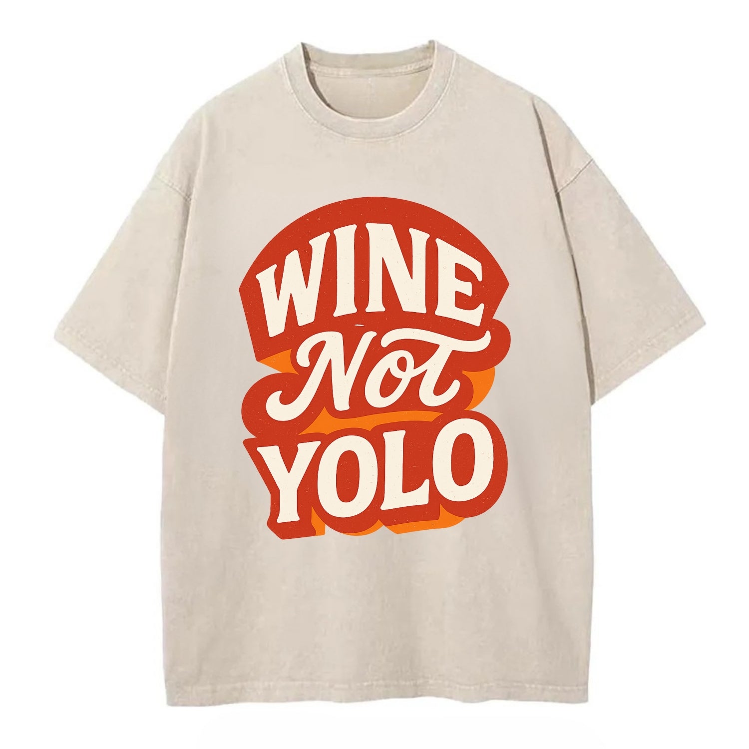 Wine Not - YOLO - Vintage T-shirt - Off White