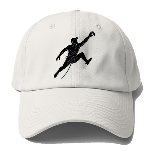 Rock wall climber reaching hold - Baseball Cap For Big Heads